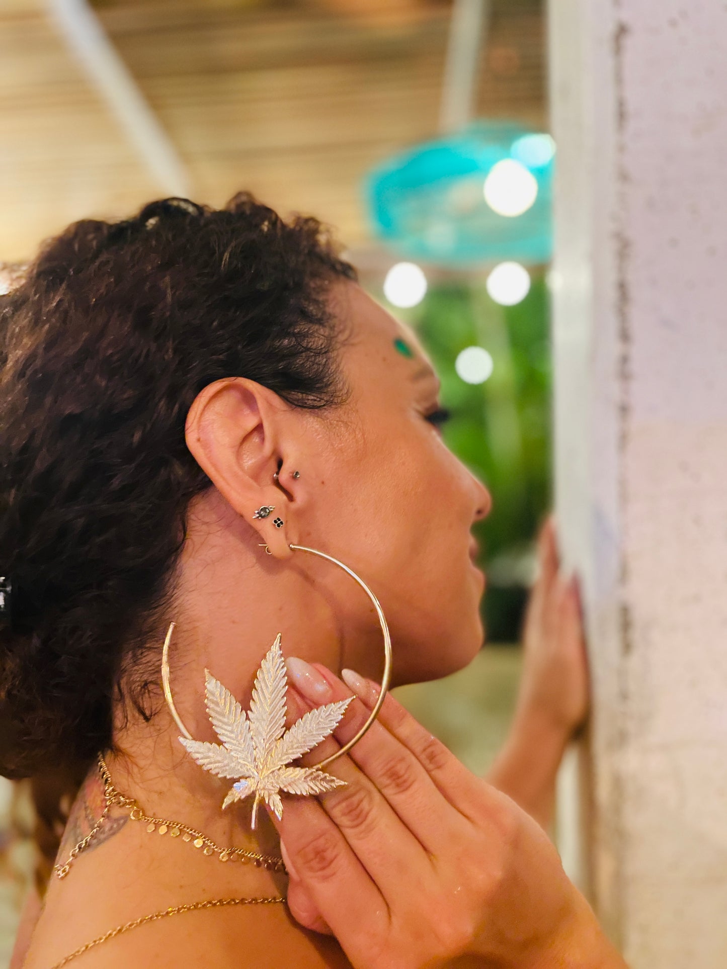 “I’M IN LOVE WITH MARY JANE” Cannabis Hoop Earrings