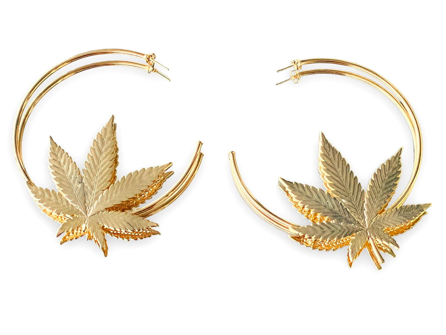 “I’M IN LOVE WITH MARY JANE” Cannabis Hoop Earrings