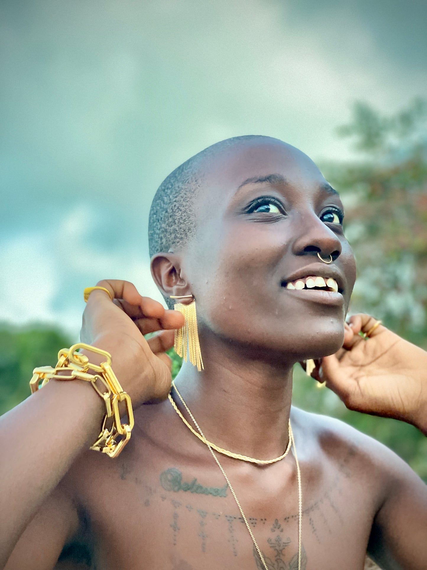 Golden Cascade Earrings