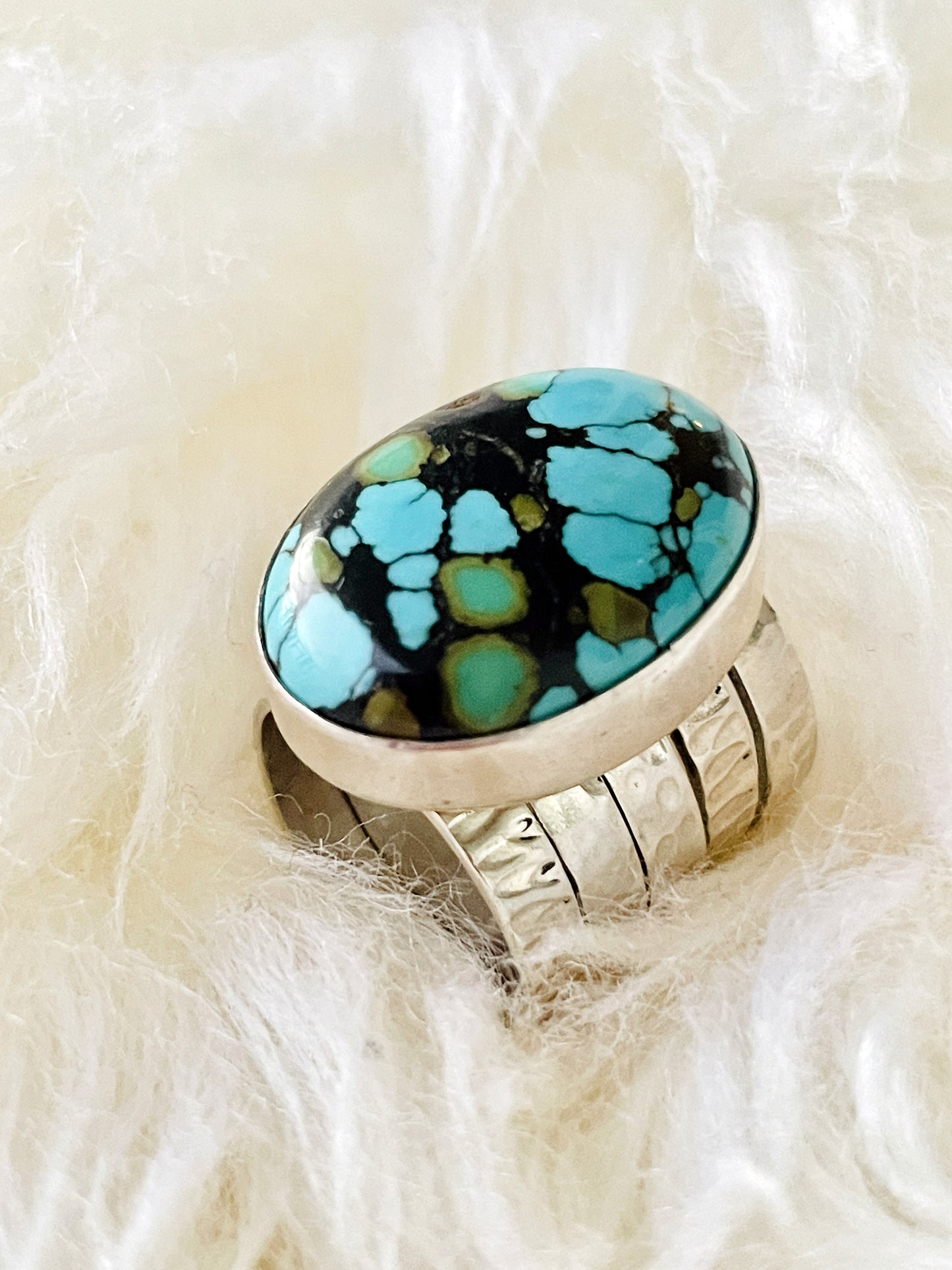 Aegean Symphony: The Only Sterling Silver Ring with Turquoise Soul